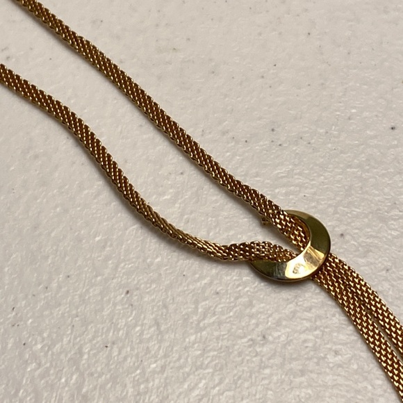 Gold Tone Mesh Necklace - Picture 6 of 6